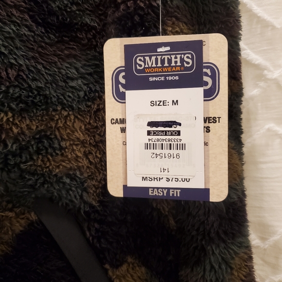 Smith's Workwear, Men's M, camouflage sherpa zip up vest - Picture 4 of 7